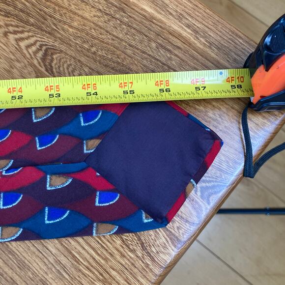 Vintage Zylos George Machado 100% Silk Multicolor Geo Print Tie Funky Retro - Picture 7 of 7